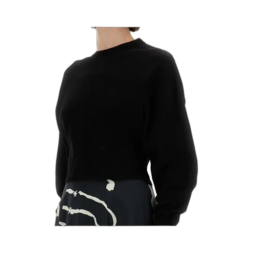 Long Sleeved Crewneck Cropped Sweater