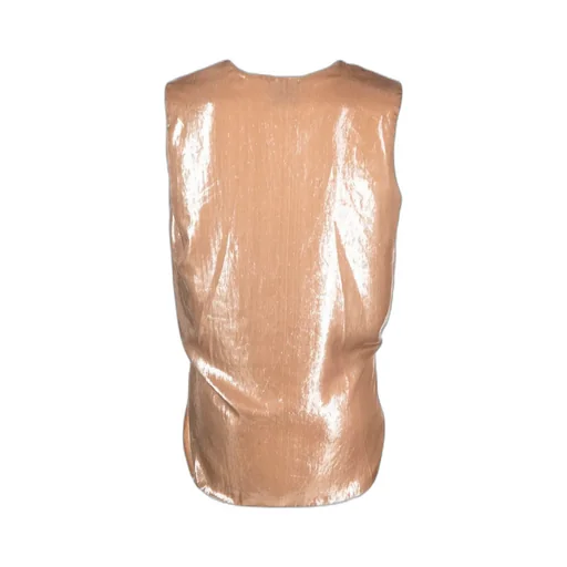 Metallic-Finish Sleeveless Top