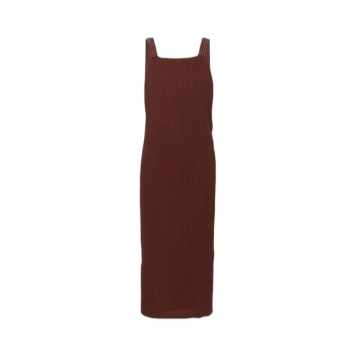 Interwoven Straps Plissé Midi Dress