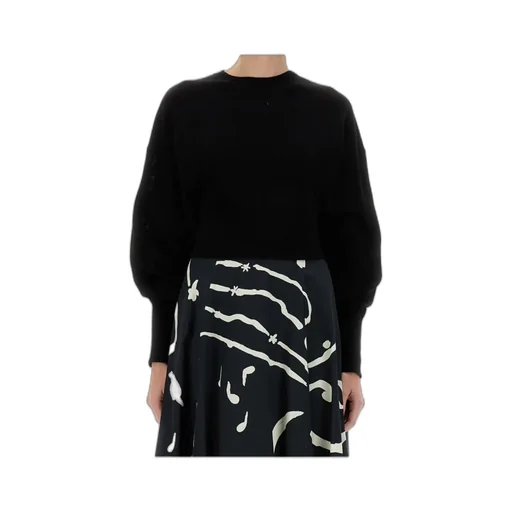 Long Sleeved Crewneck Cropped Sweater