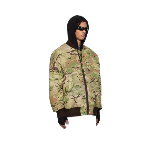 Oversized Camo Zippered Jacket