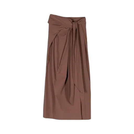 Belted Cotton Wrap Skirt