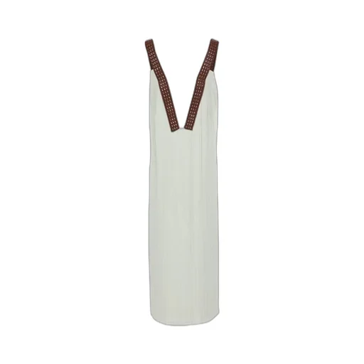 Interwoven-Straps Plissé Midi Dress