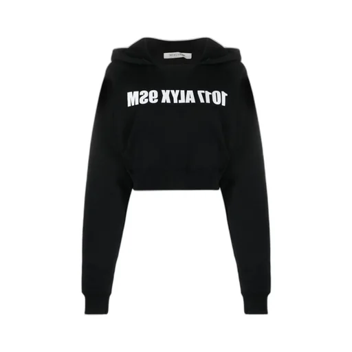 Logo Printed Cropped Hoodie
