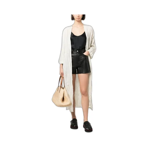 Crease-Effect V-Neck Silk Dress
