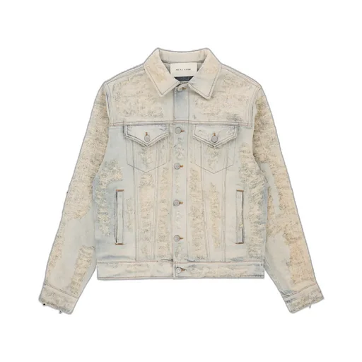 Distressed Long-Sleeved Denim Jacket