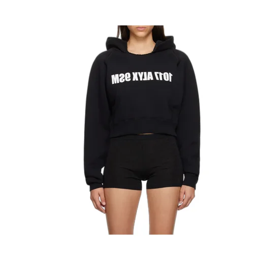 Logo Printed Cropped Hoodie