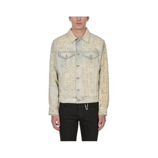 Distressed Long-Sleeved Denim Jacket