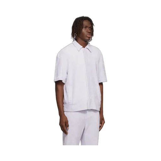 Logo Lapel Short-Sleeved Casual Jacket