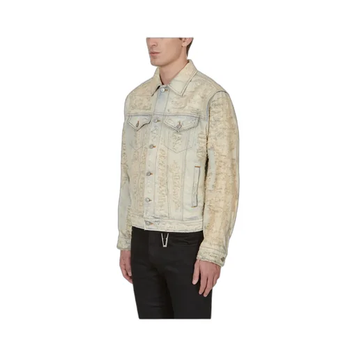 Distressed Long-Sleeved Denim Jacket