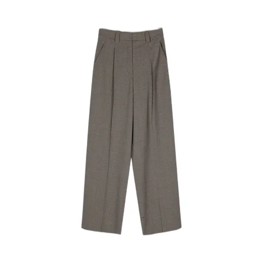 Houndstooth Wide-Leg Trousers