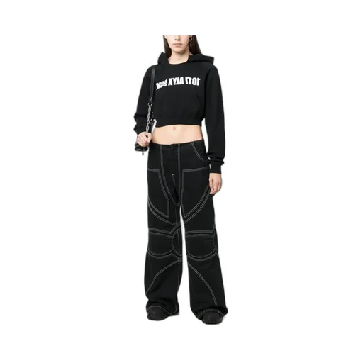 Logo Printed Cropped Hoodie