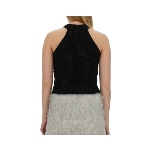 Fringe Embroidered Sleeveless Knitted Top