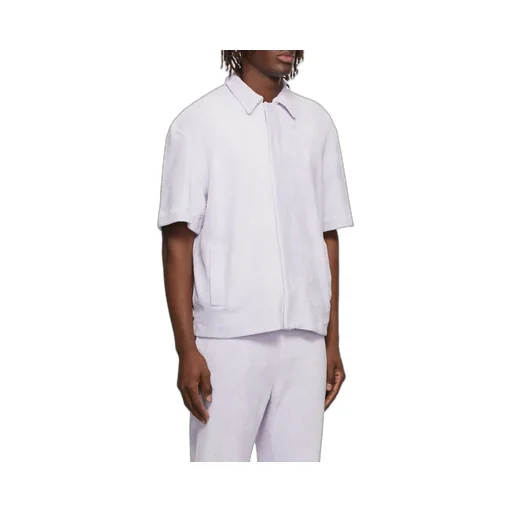 Logo Lapel Short-Sleeved Casual Jacket