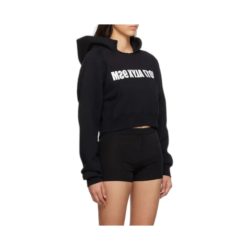Logo Printed Cropped Hoodie