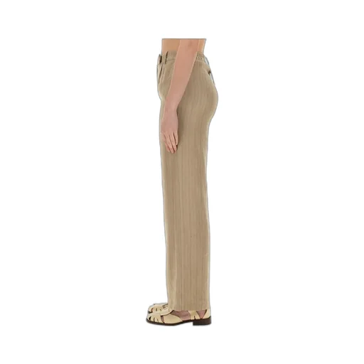 Herringbone Straight Leg Trousers