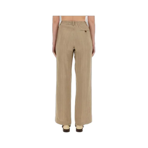 Herringbone Straight Leg Trousers