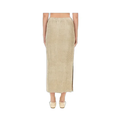Elasticated Waistband Striped Midi Skirt