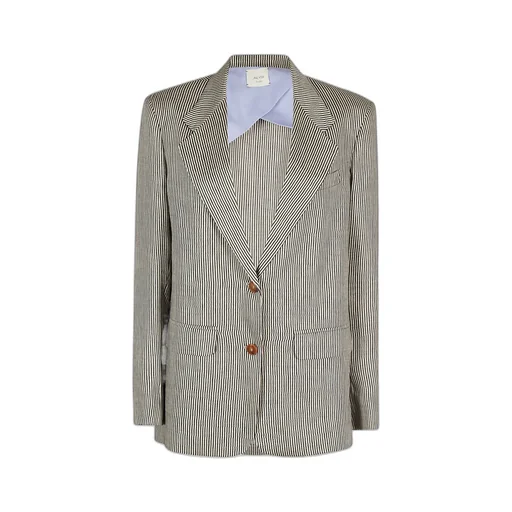 Striped Single-Breasted Blazer