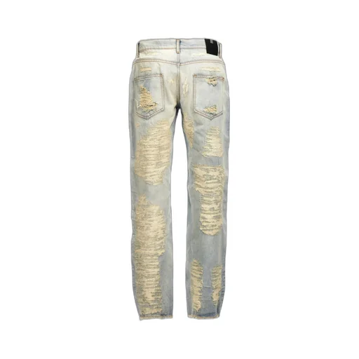 Logo Patch Distressed Jeans