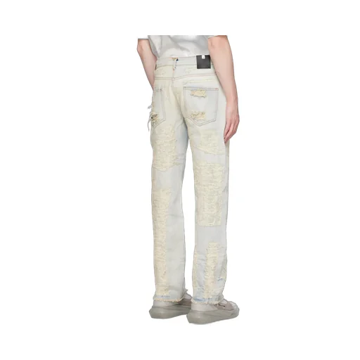 Logo Patch Distressed Jeans