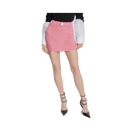 Buckle-Detail High-Waisted Mini Skirt