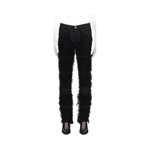Distressed Straight-Leg Jeans