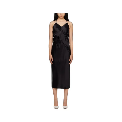 Embellished Gathered-Detail Slip Dress