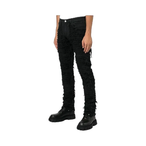 Distressed Straight-Leg Jeans