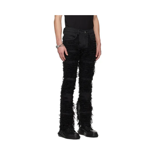 Distressed Straight-Leg Jeans