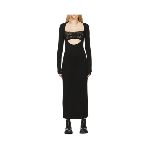 Bandeau-Panel Macramé Knit Dress