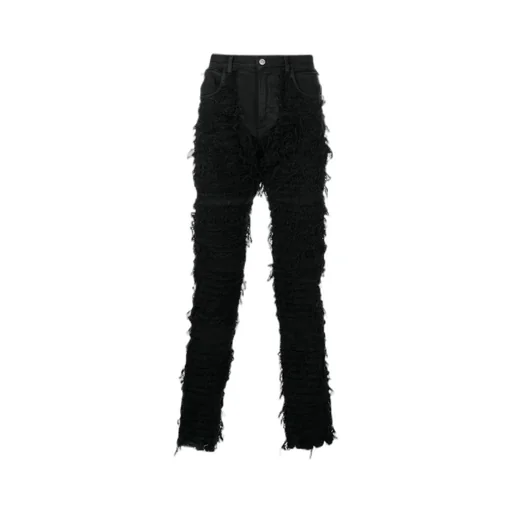 Distressed Straight-Leg Jeans