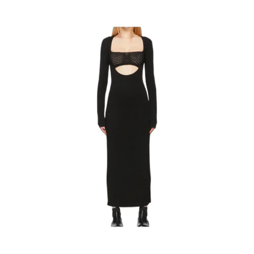 Bandeau-Panel Macramé Knit Dress