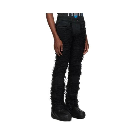 Distressed Straight-Leg Jeans