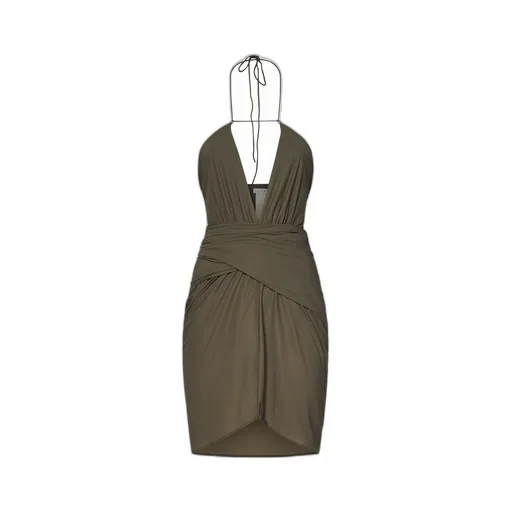 Halterneck Ruched Mini Dress