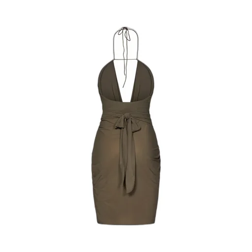 Halterneck Ruched Mini Dress