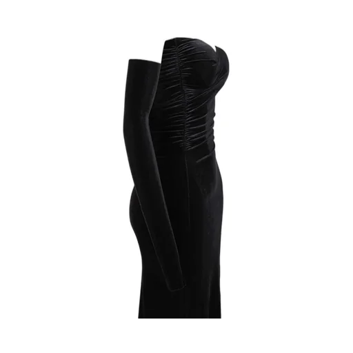 Velvet Draped Long Dress