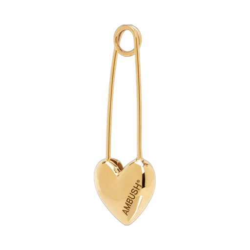 Heart Safety Pin Single Earring