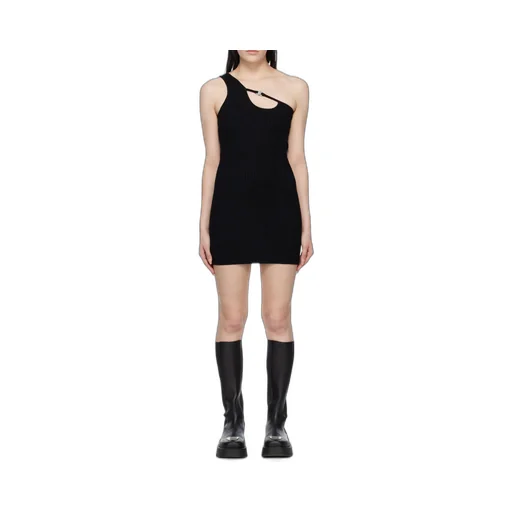 Buckle Detailed Knitted Mini Dress