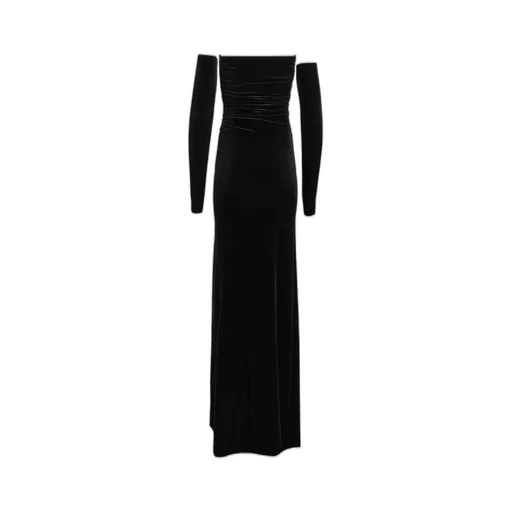 Velvet Draped Long Dress