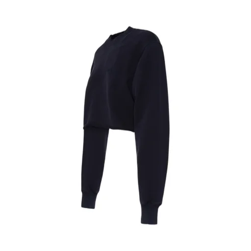 Logo Embroidered Crewneck Cropped Sweatshirt