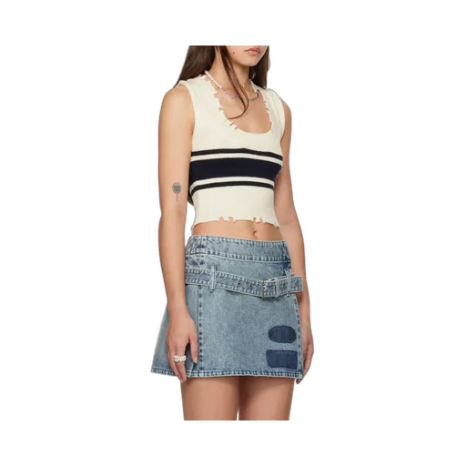 Raw-Cut Knitted Top