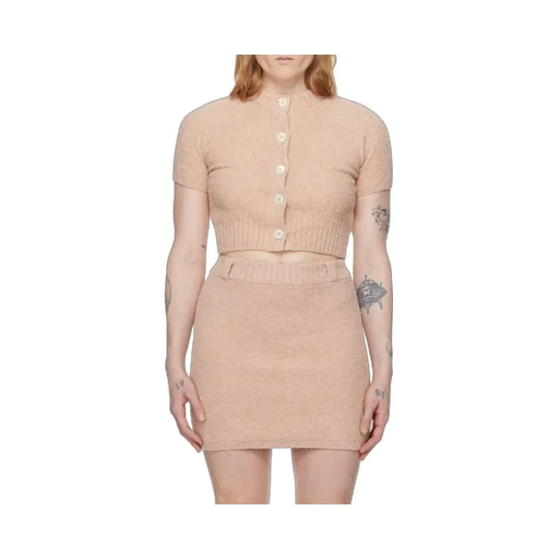 Button Short Knitted Cardigan