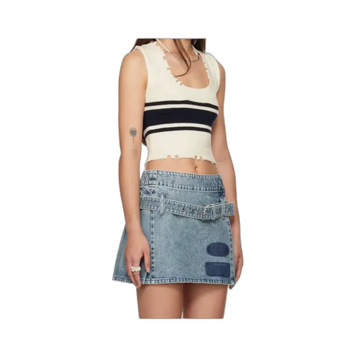 Raw-Cut Knitted Top