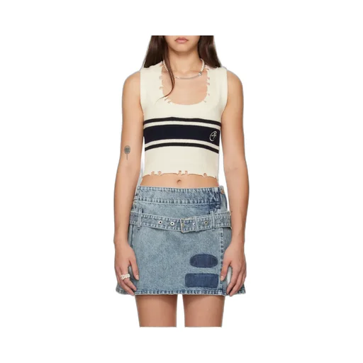 Raw-Cut Knitted Top
