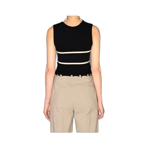 Destroyed Ribbed Crewneck Top