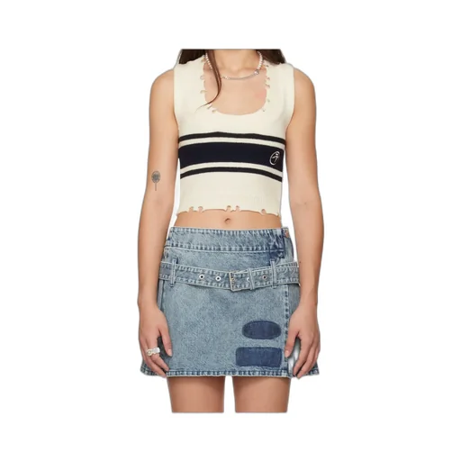 Raw-Cut Knitted Top
