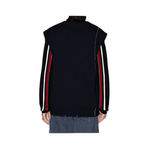 Logo Patch Raw Edge Knitted Vest