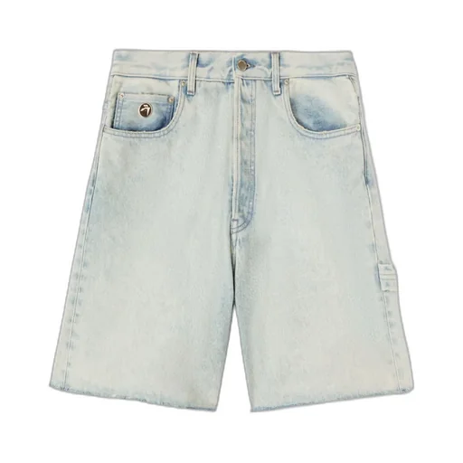 Raw-Edge Denim Shorts