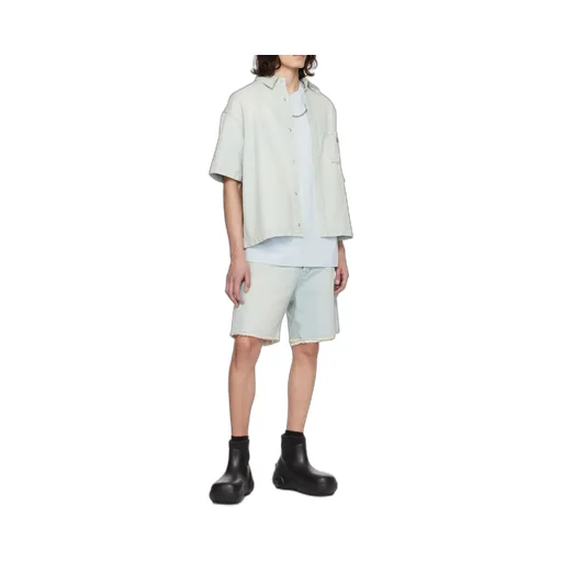 Raw-Edge Denim Shorts